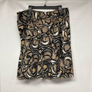 Talbots A-Line Skirt with Abstract Swirl Pattern